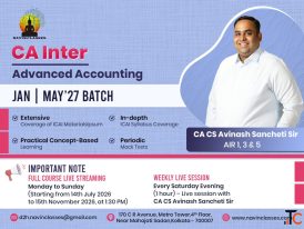 CA Inter Advanced Accounting - Jan May '27 Batch Announcement