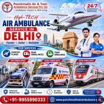 Panchmukhi ICU Air Ambulance in Delhi - Bed-To-Bed Transfer with Continuous Care