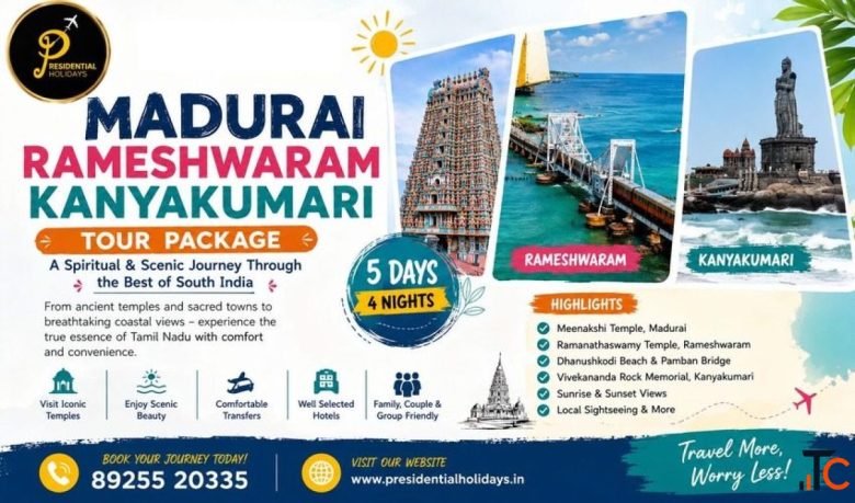 Madurai Rameshwaram Kanyakumari Trivandrum Tour Presidential Holidays
