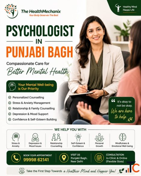 Psychologist in Punjabi Bagh Professional Mental Health Support