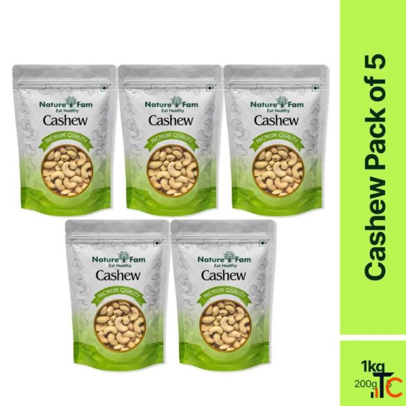 Naturefam Cashew Nut Packet - Premium Quality Kaju for Snacking