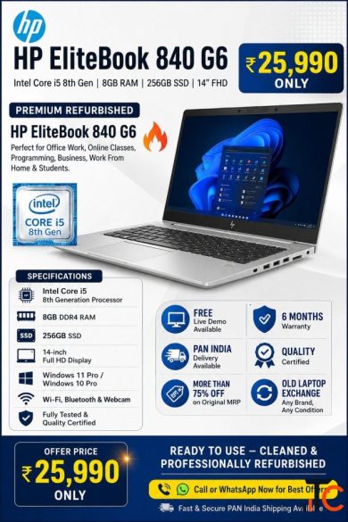 HP EliteBook 840 G6 Intel Core i5 8th Gen 8GB RAM 256GB SSD 14" FHD 25990