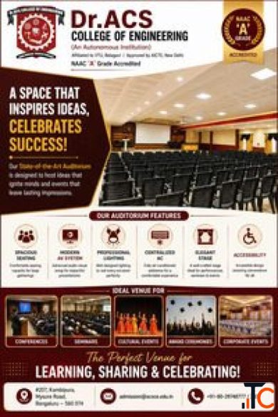 Auditorium - top engineering colleges in bangalore under vtu ACSCE