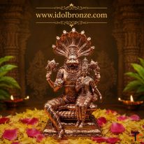 Lakshmi Narasimha Bronze Idol - Traditional Hindu God Statue