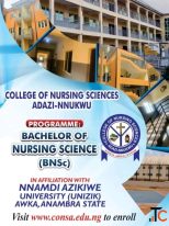 College of Nursing Sciences Adazi-Nnukwu Anambra State 20262027 NursingAdmission Form is OUT CALL 09