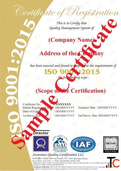 ISO 9001 Certification for Quality Management System AQC World