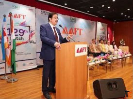 Dr. Sandeep Marwah Delivers Powerful Welcome Address to the 129th Batch of AAFT