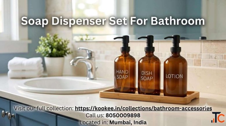 Refillable Hand Soap Dish Soap and Lotion Set for Bathroom Vanity