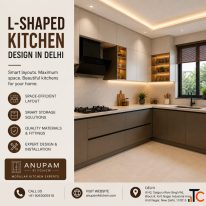 L-Shaped Kitchen Design in Delhi Anupam Kitchen
