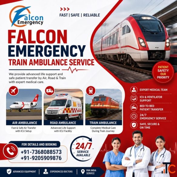 Falcon Emergency ICU Train Ambulance in Delhi- Comfort and care are always our priority