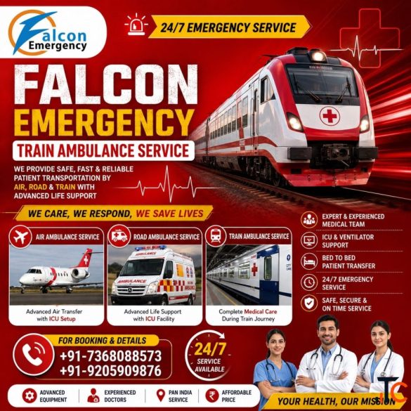 Falcon Emergency ICU Train Ambulance in Kolkata- Emergency Care Offered throughout the journey