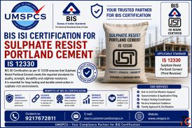 BIS ISI Certification for Sulphate Resist Portland Cement IS 12330