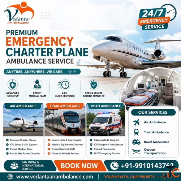 Book Vedanta Air Ambulance Service in Ranchi at Low fee