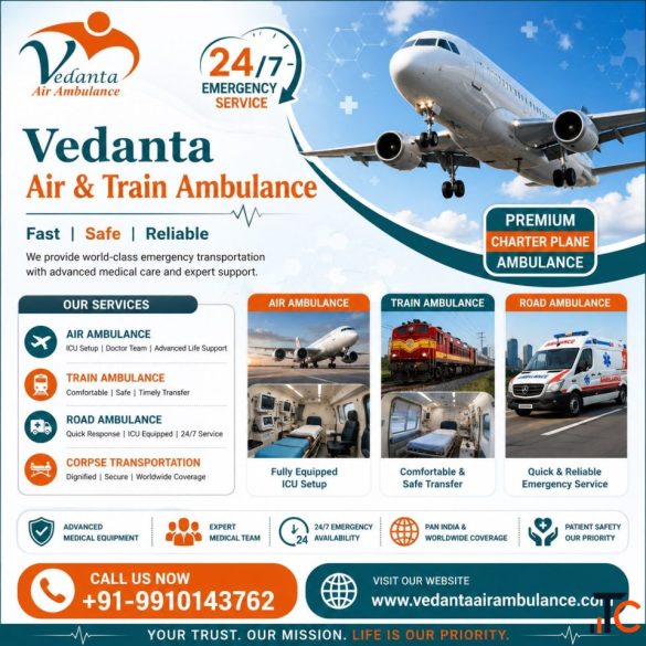 Easily book Vedanta Medical Air Ambulance in Ranchi at affordable rates
