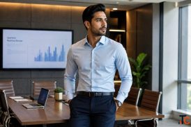 Spill Resistant Formal Shirt for Men - Hydrophobic Workwear