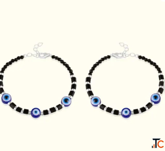 Silver Baby Bracelets Silver Nazariya for Newborns MK Ghare Jewellers