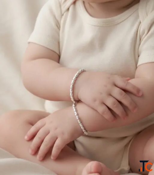 Silver Baby Bracelets Silver Nazariya for Newborns MK Ghare Jewellers