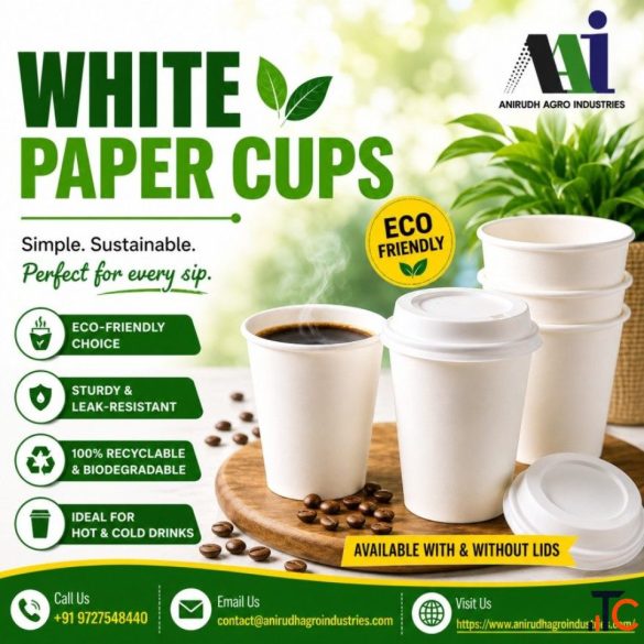 White Disposable Coffee Paper Cups with Lids Manufacturer