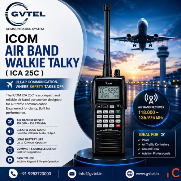 ICOM AIR BAND WALKIE TALKY ICA 25C Enquire Now GV TEL