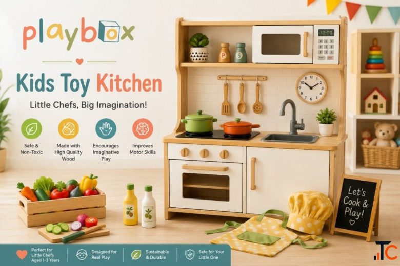 Wooden Kids Toy Kitchen for Little Chefs