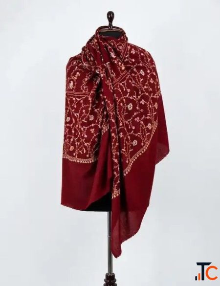 Red Tartan Pashmina Shawl - Elegant Winter Style Classic Design