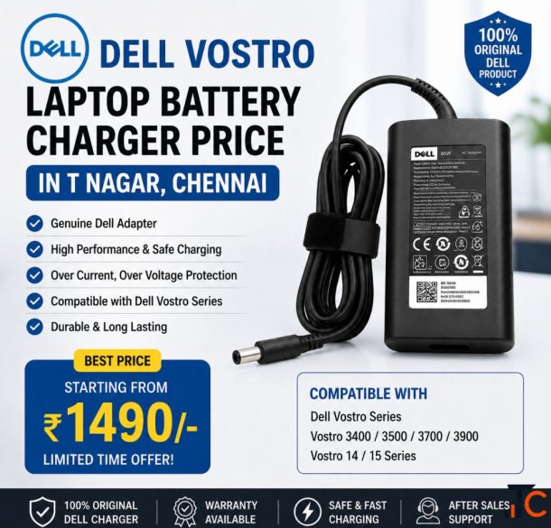Dell Vostro laptop battery charger price in T nagar