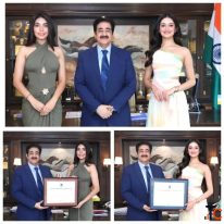 Miss Universe India Manika Vishwakarma and Miss Universe Delhi Smiti Chabbra Visit Marwah Studios