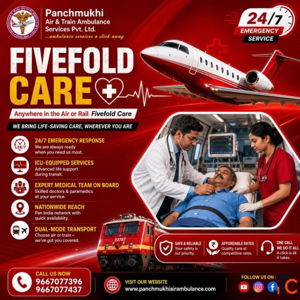 Panchmukhi ICU Train Ambulance from Delhi - Trained Staff for Safe Patient Transfers