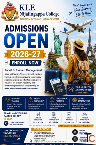 Admissions Open 2026-27 - Travel and tourism career salary in India